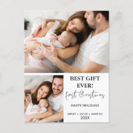 Moderne minimalistische eerste kerst briefkaart