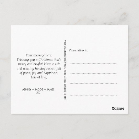 Moderne minimalistische eerste kerst briefkaart (Achterkant)