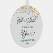 Moderne minimalistische Eerste Kerstmis Glas Ornament (Voorkant Rechts)