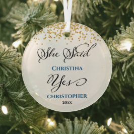 Moderne minimalistische Eerste Kerstmis Glas Ornament