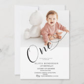 Moderne Minimalistische Eerste Verjaardag Geslacht Kaart (Voorkant)