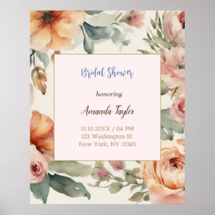 Moderne minimalistische effen bloemen poster