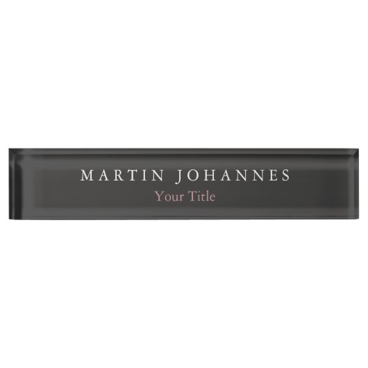 Moderne minimalistische effen elegante grijs naambordje (Voorkant)