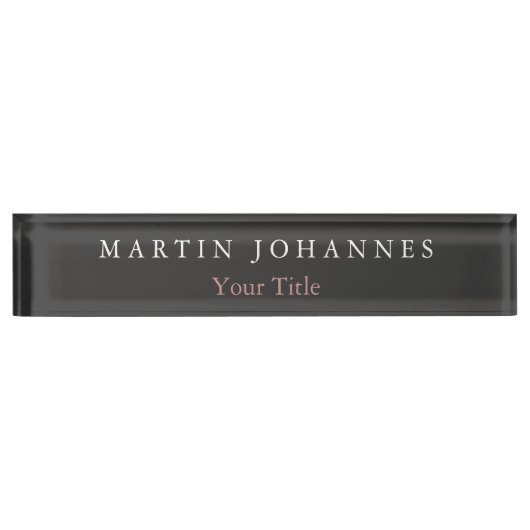 Moderne minimalistische effen elegante grijs naambordje (Voorkant)