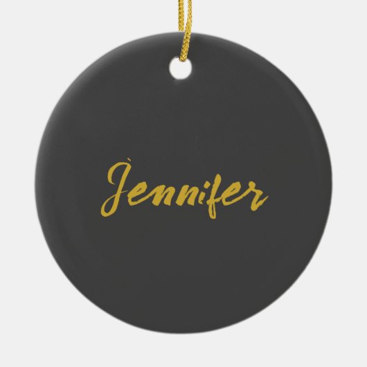 Moderne minimalistische effen kalligrafie naam gri keramisch ornament (Voorkant)