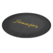 Moderne minimalistische effen kalligrafie naam gri snijplank (Hoek)