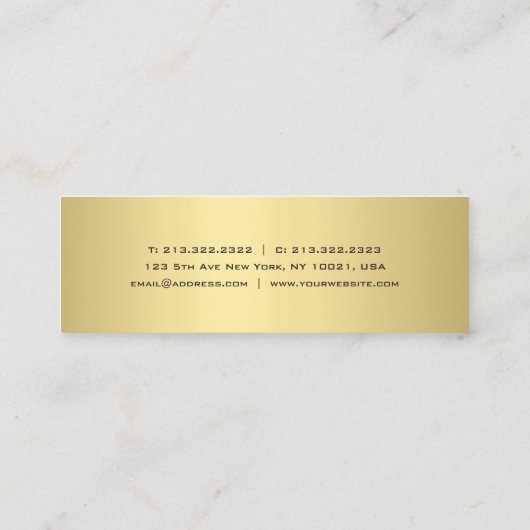 Moderne, minimalistische elegant Gold-look in een  Mini Visitekaartje (Achterkant)