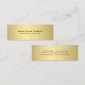 Moderne, minimalistische elegant Gold-look in een  Mini Visitekaartje (Voorkant / Achterkant)