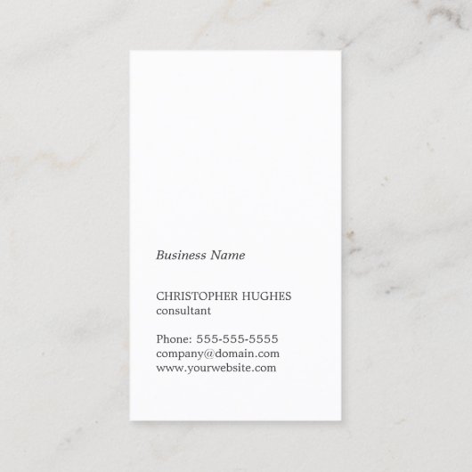 Moderne minimalistische Elegant Grijs Wit Consulta Visitekaartje (Achterkant)