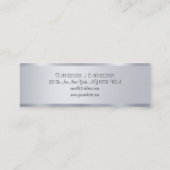 Moderne minimalistische Elegant Script Silver Sjab Mini Visitekaartje (Achterkant)