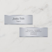 Moderne minimalistische Elegant Script Silver Sjab Mini Visitekaartje (Voorkant / Achterkant)