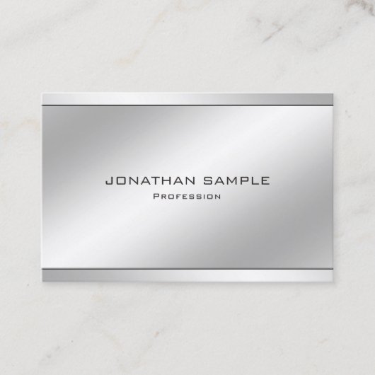 Moderne, minimalistische elegant Silver Profession Visitekaartje (Voorkant)