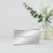 Moderne, minimalistische elegant Silver Profession Visitekaartje (Staand voorkant)