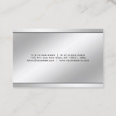 Moderne, minimalistische elegant Silver Profession Visitekaartje (Achterkant)