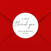 Moderne minimalistische elegante aangepaste bruilo ronde sticker