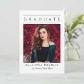 Moderne minimalistische elegante Afstuderen aankon Aankondiging (Staand voorkant)