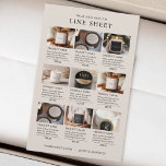Moderne minimalistische elegante beige productlijn<br><div class="desc">Laat uw aanbod zien met ons prachtig ontworpen productlijnblad. Deze sjabloon heeft een strakke en moderne lay-out met ruimte voor afbeeldingen en beschrijvingen van producten, waardoor klanten uw assortiment in één oogopslag kunnen zien. Perfect voor het opnemen van in bestelling pakketten als een stijlvol overzicht van uw catalogus of uitdelen...</div>