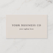 Moderne minimalistische elegante Beige QR-code Visitekaartje (Voorkant)