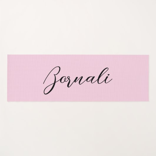 Moderne minimalistische elegante blush roze en zwa yogamat (Voorkant (horizontaal))