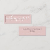 Moderne minimalistische elegante blush roze girly mini visitekaartje (Voorkant / Achterkant)