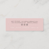 Moderne minimalistische elegante blush roze girly mini visitekaartje (Achterkant)