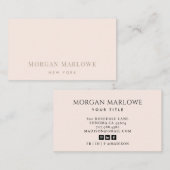 Moderne minimalistische elegante blush roze profes visitekaartje (Voorkant / Achterkant)