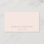 Moderne minimalistische elegante blush roze profes visitekaartje (Voorkant)