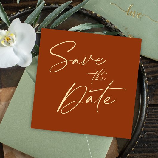 Moderne minimalistische elegante bruiloft Bewaar d Kaart