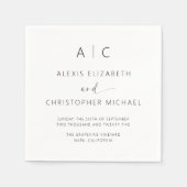 Moderne Minimalistische Elegante Bruiloft Servet (Voorkant)