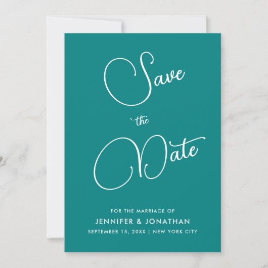 Moderne Minimalistische Elegante Calligraphy Zeegr Save The Date (Voorkant)