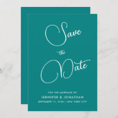 Moderne Minimalistische Elegante Calligraphy Zeegr Save The Date (Voorkant / Achterkant)