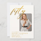 Moderne minimalistische elegante chique 50e verjaa kaart (Voorkant)