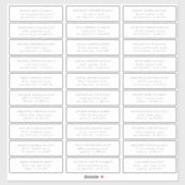 Moderne minimalistische elegante chique gastnamen  sticker (Vel)