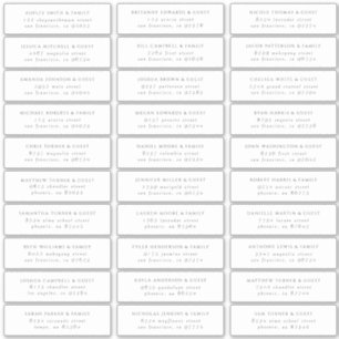 Moderne minimalistische elegante chique gastnamen sticker