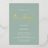 Moderne minimalistische elegante chique stoffige b folie uitnodiging (Voorkant)