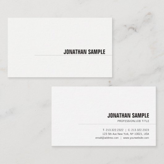 Moderne, minimalistische elegante design Professio Visitekaartje (Voorkant / Achterkant)