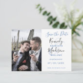 Moderne minimalistische ✨💍 Elegante eenvoudige br Save The Date (Staand voorkant)