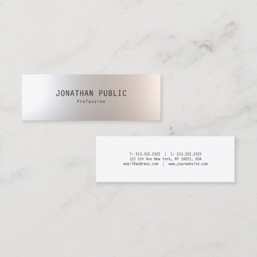 Moderne minimalistische elegante eenvoudige design mini visitekaartje (Voorkant / Achterkant)