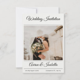 Moderne minimalistische elegante eenvoudige foto b kaart