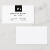 Moderne minimalistische Elegante Eenvoudige Monogr Visitekaartje (Voorkant / Achterkant)