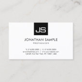 Moderne minimalistische Elegante Eenvoudige Monogr Visitekaartje (Voorkant)