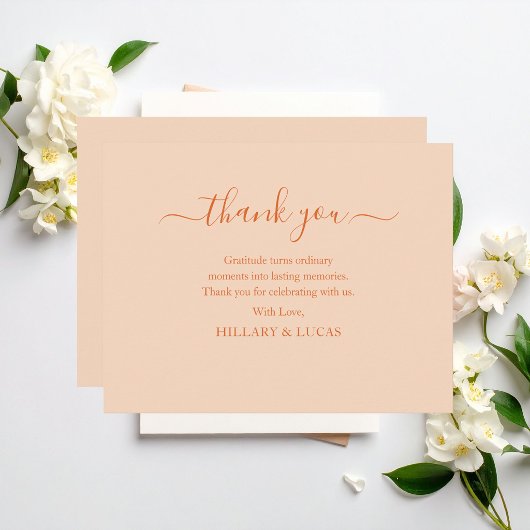 Moderne Minimalistische Elegante Eenvoudige Script Bedankkaart