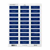 Moderne Minimalistische Elegante Effen Saffierblau Etiket (Full Sheet)