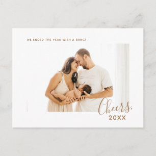 Moderne Minimalistische Elegante Familie Foto Nieu Briefkaart