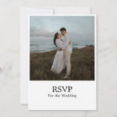 Moderne minimalistische elegante foto bruiloft RSV Kaart (Voorkant)