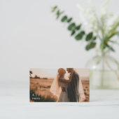 Moderne minimalistische elegante foto- en QR-code Visitekaartje (Staand voorkant)