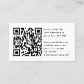 Moderne minimalistische elegante foto- en QR-code Visitekaartje (Achterkant)