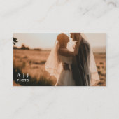 Moderne minimalistische elegante foto- en QR-code Visitekaartje (Voorkant)