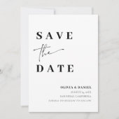 Moderne minimalistische elegante foto Save the Dat Kaart (Voorkant)
