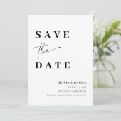Moderne minimalistische elegante foto Save the Dat Kaart (Staand voorkant)